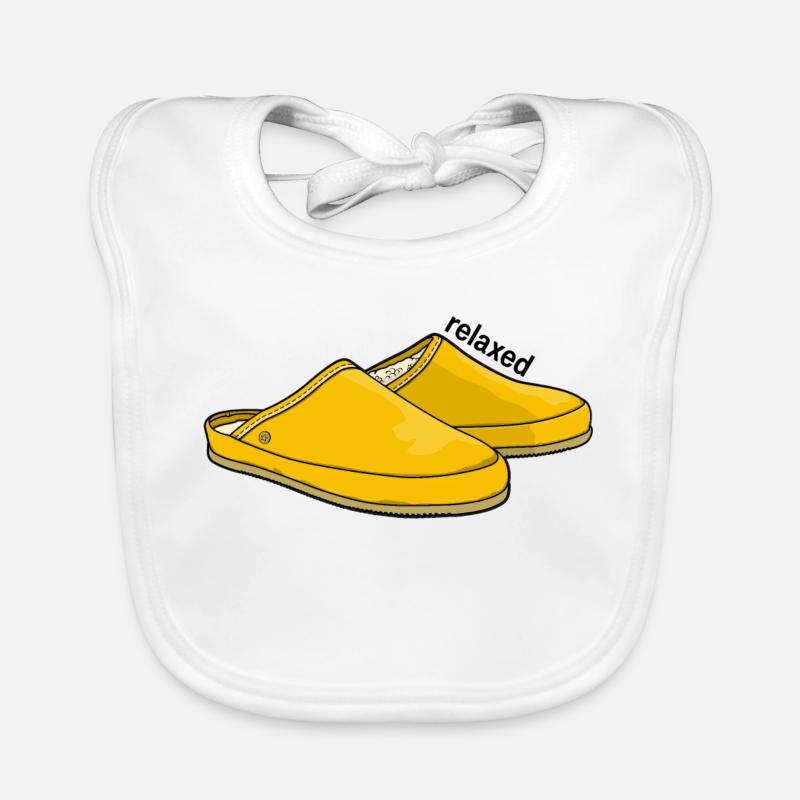 Jaune détendu - Bavoir bio Bébé - blanc