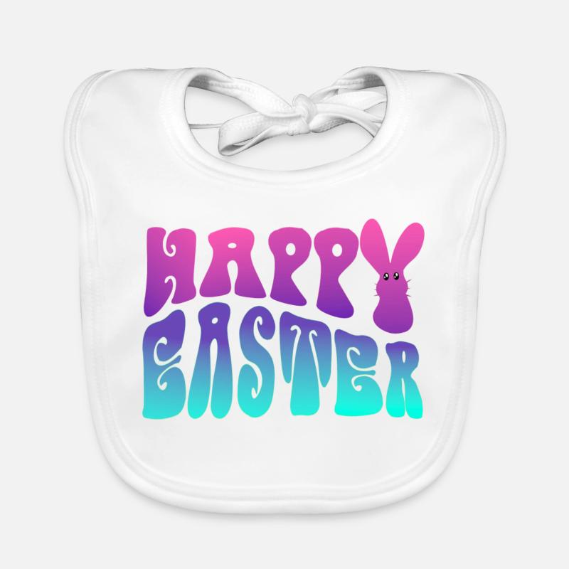 Happy Easter Schriftzug Baby Bio-Lätzchen