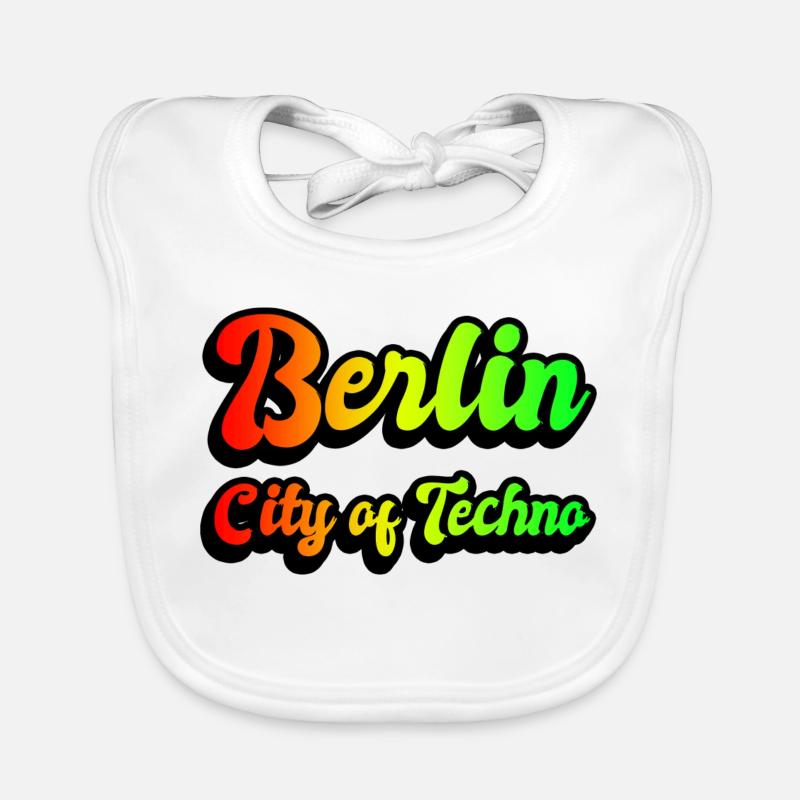 Berlin Stadt des Technos Regenbogen Baby Bio-Lätzchen