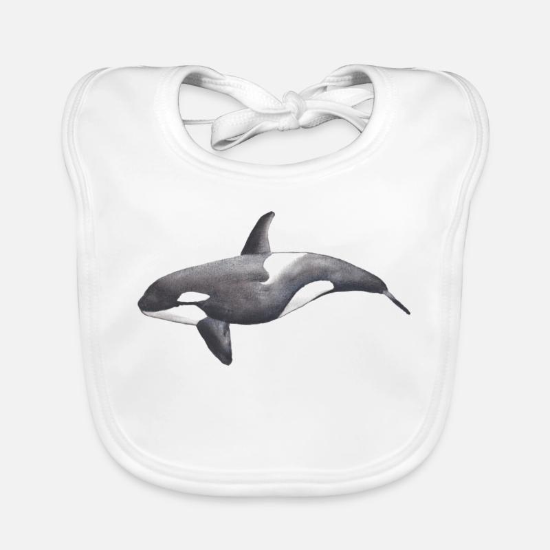 Orca – Meeresbewohner, Illustration, 2022 Baby Bio-Lätzchen