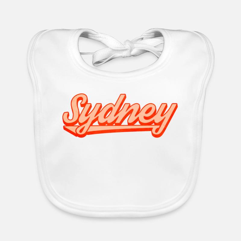 Sydney Retro Script Logo Baby Bio-Lätzchen