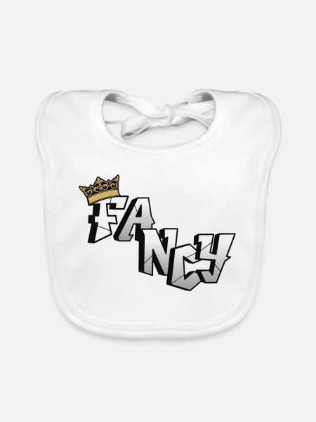Fancy/Stylish - Organic Baby Bibs - white - Front