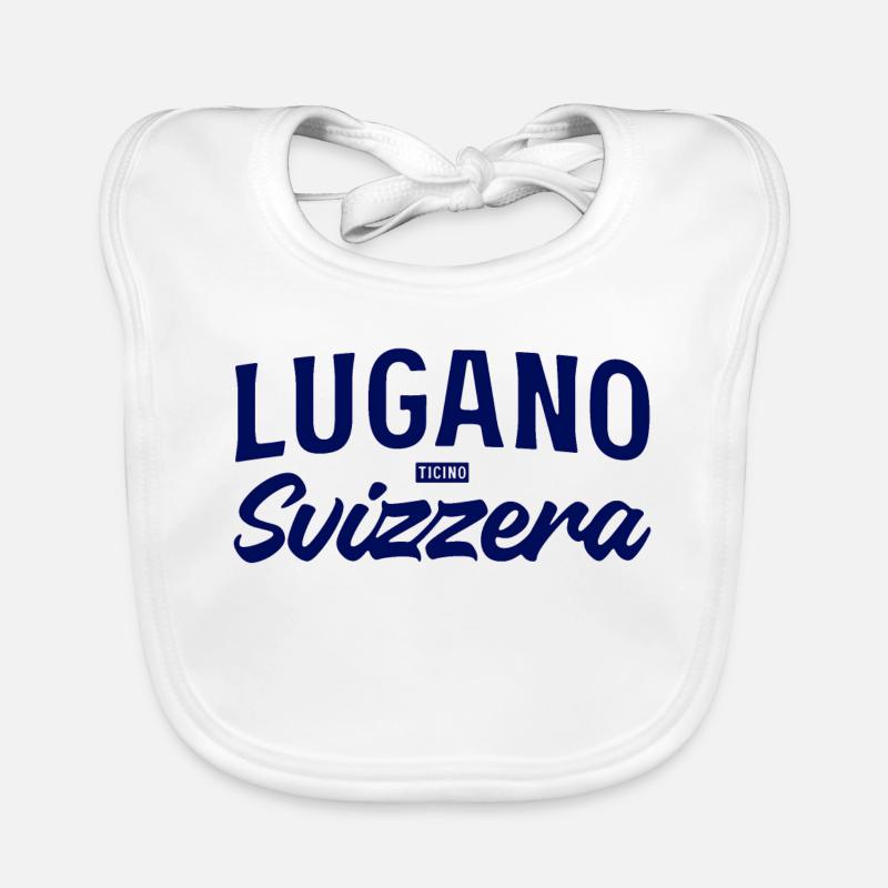 Lugano Svizzera Script Design Bavoir bio Bébé