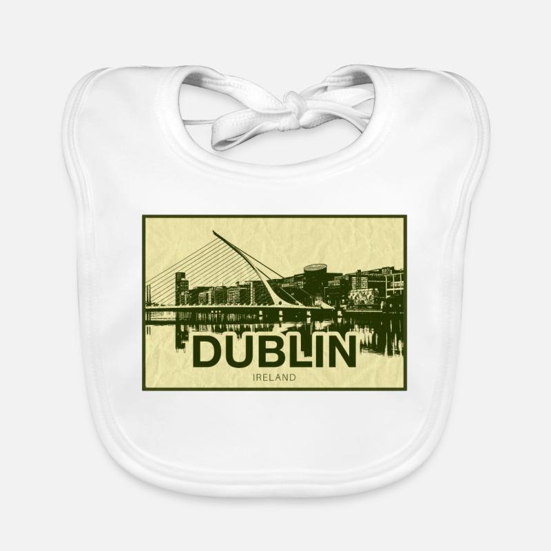 Impression vintage de Dublin Skyline Bavoir bio Bébé