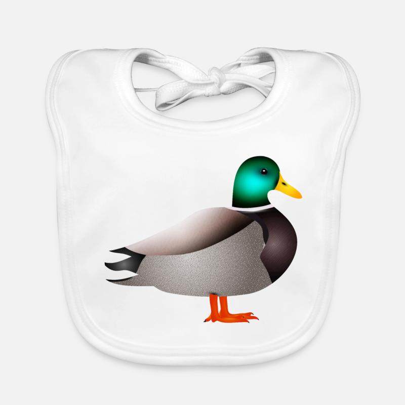 handgezeichnete männliche Ente Erpel oder Enterich Baby Bio-Lätzchen