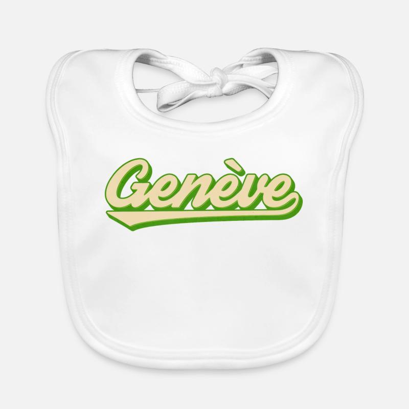 Genève Retro Script Lime Bavoir bio Bébé