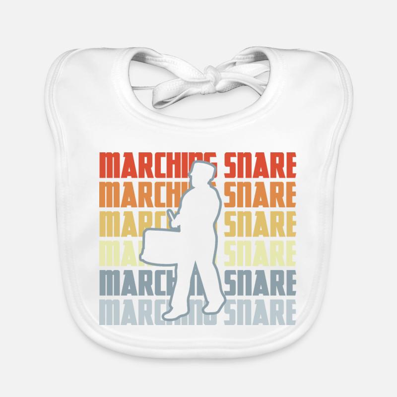 Vintage marching drum Organic Baby Bibs