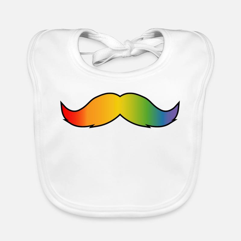 Regenbogen Bart queer schwarz Baby Bio-Lätzchen