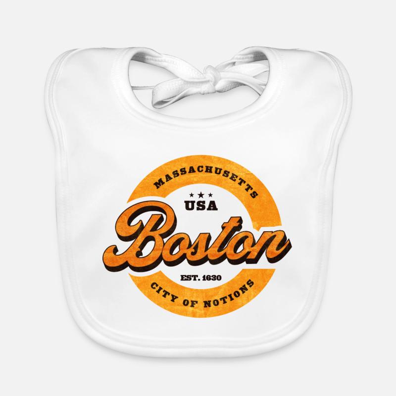 Impression du logo Boston Retro Circle Bavoir bio Bébé