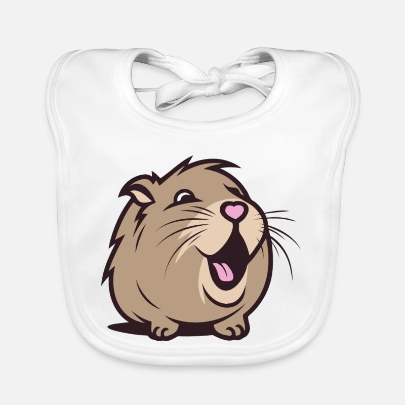 Cheerful Capybara / Guinea Pig / Hamster – Heart Organic Baby Bibs