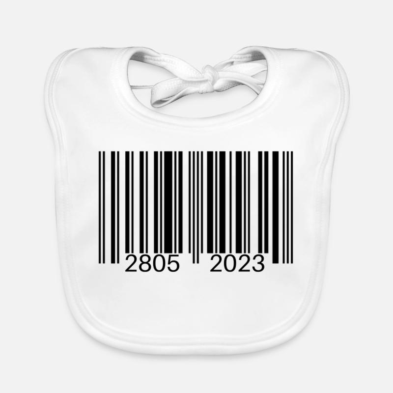 Code-barres - Bavoir bio Bébé - blanc