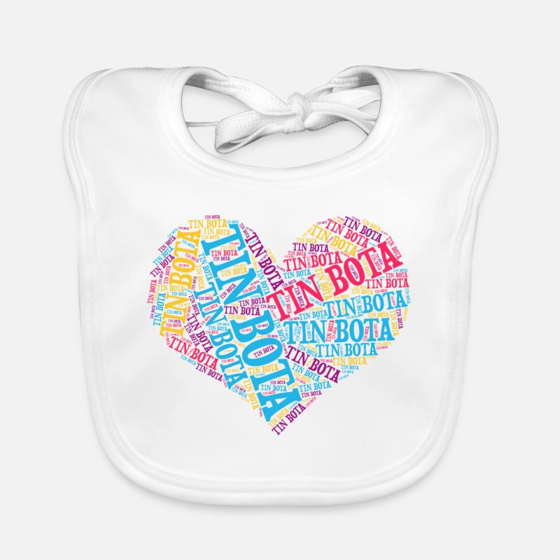 t-shirt tin bota word cloud heart Emilia Romagna Organic Baby Bibs