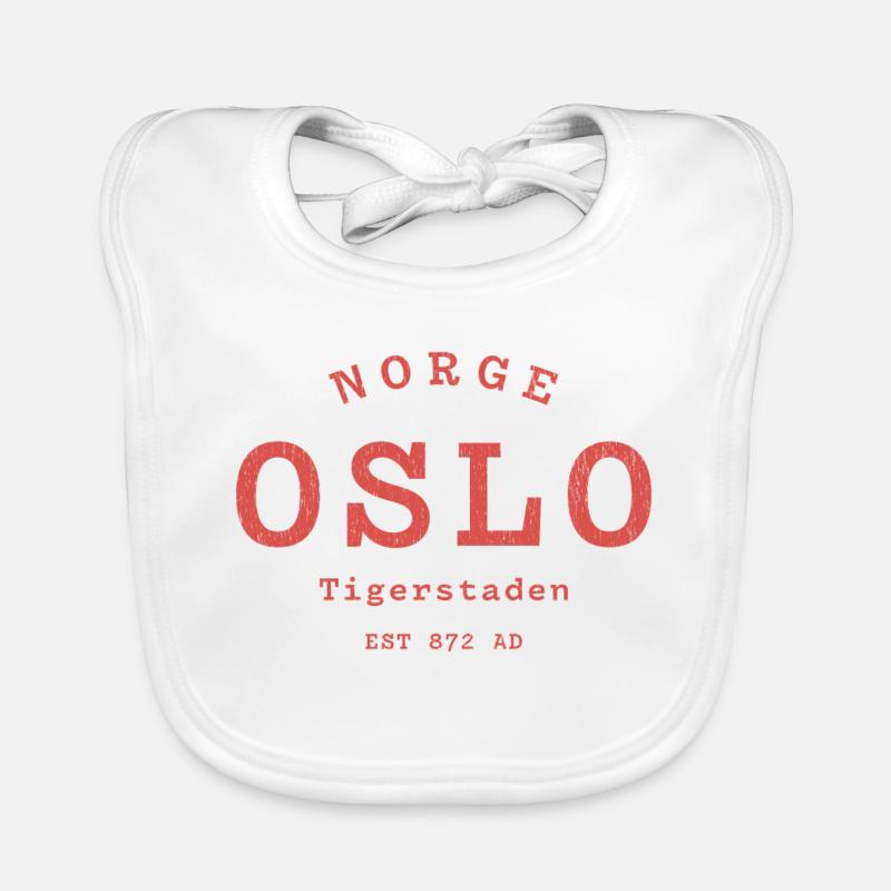 Oslo Tigerstaden Emblème 872AD - Bavoir bio Bébé - blanc