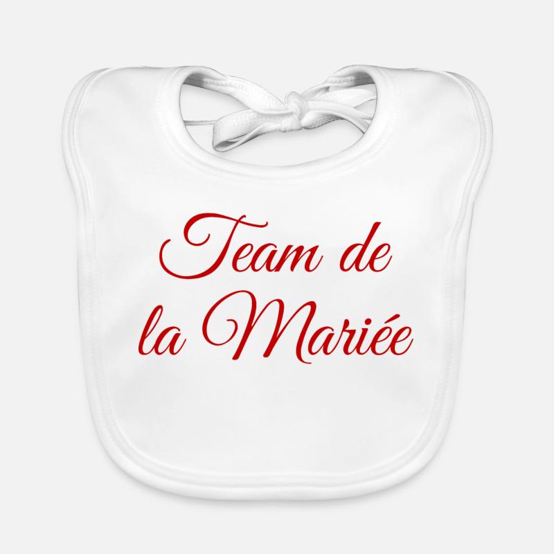 EVJF Team Future Mariée. Enterrement célibataire - Bavoir bio Bébé - blanc