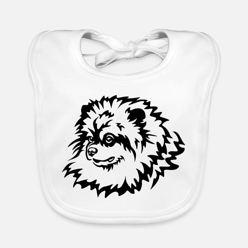 Zwergspitz Kopf Baby Bio-Lätzchen