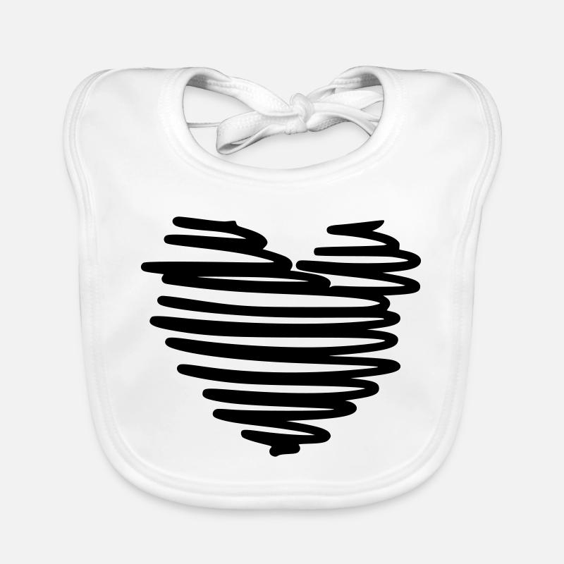 stylisches Herz Baby Bio-Lätzchen