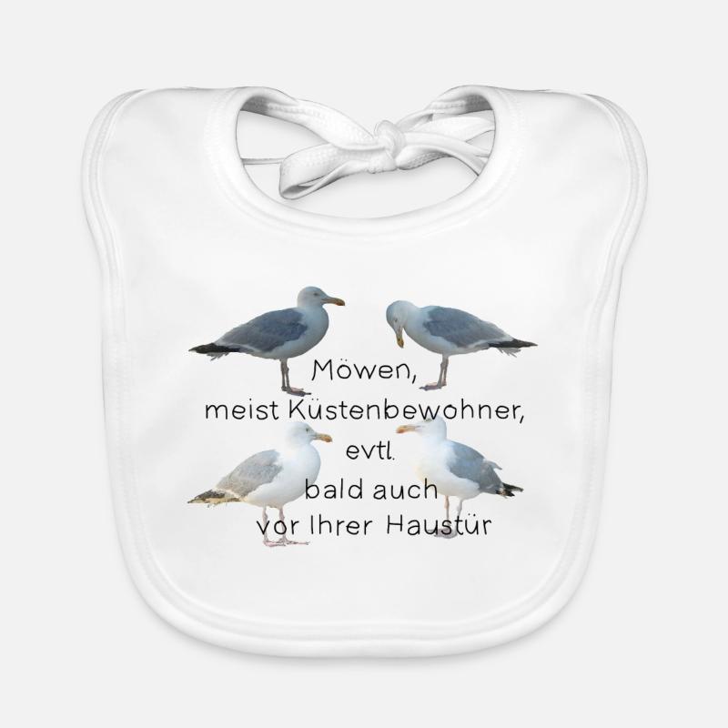 Möwen mit Spruch Baby Bio-Lätzchen