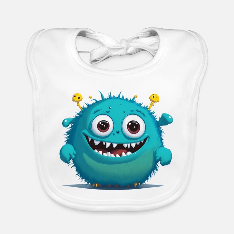 little blue monster Organic Baby Bibs