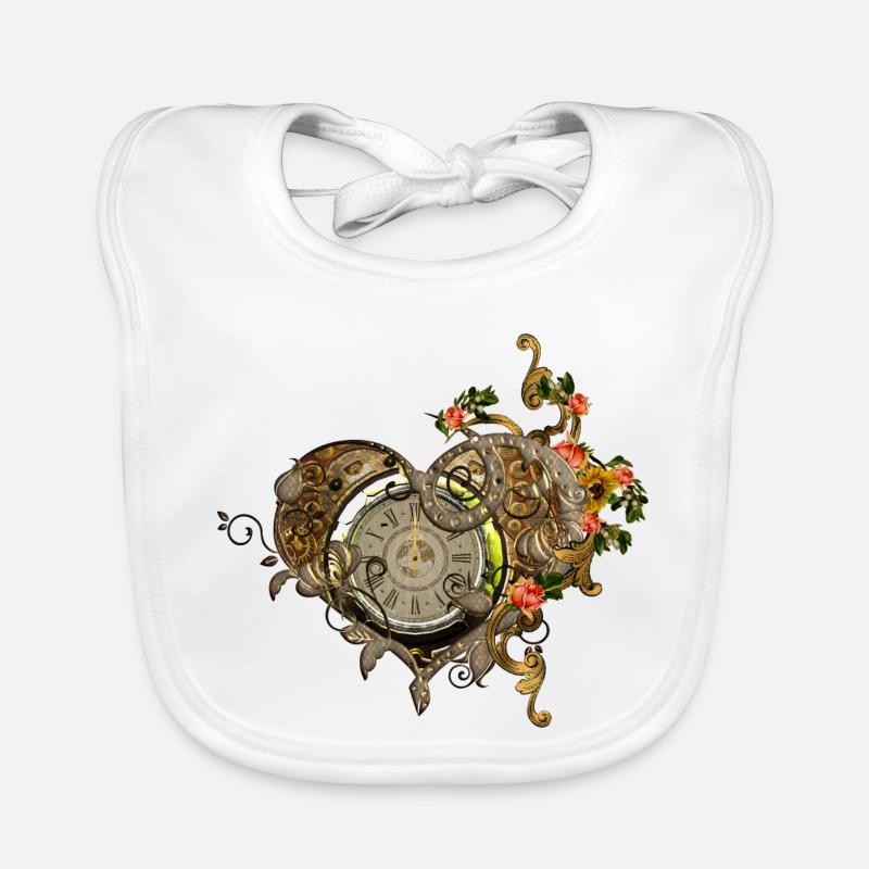 Merveilleuse montre steampunk Bavoir bio Bébé