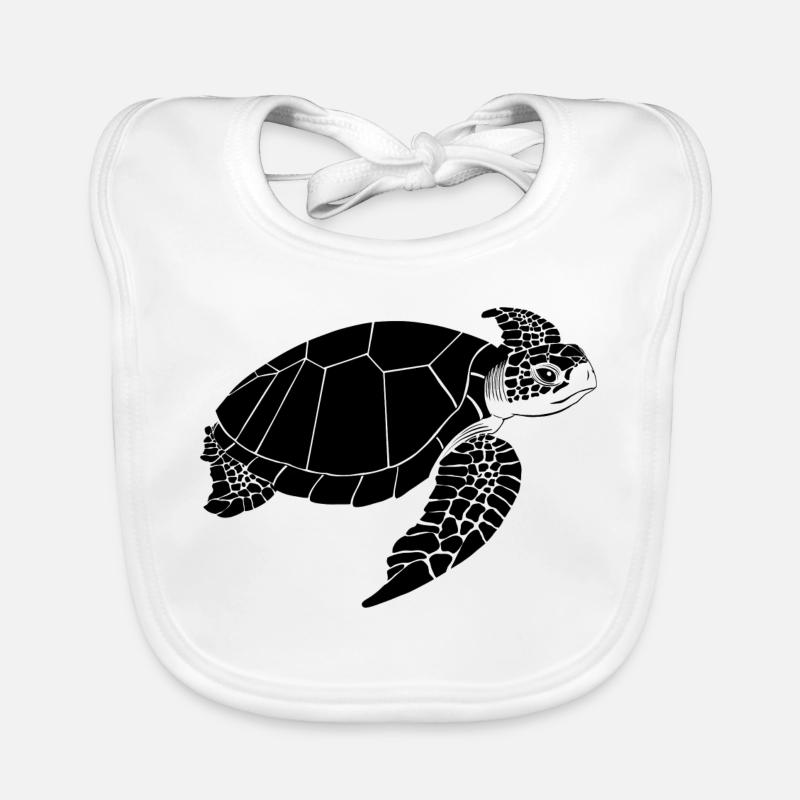 Turtle Black & White Organic Baby Bibs