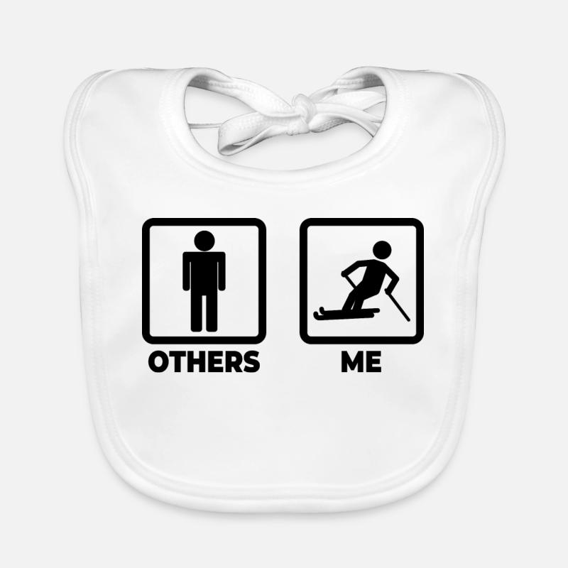 Skier stick figure Organic Baby Bibs