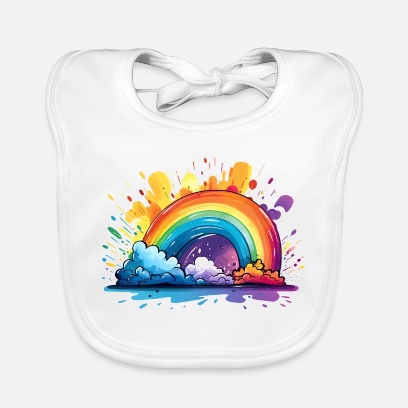 Dein Regenbogen - Baby Bio-Lätzchen - Weiß