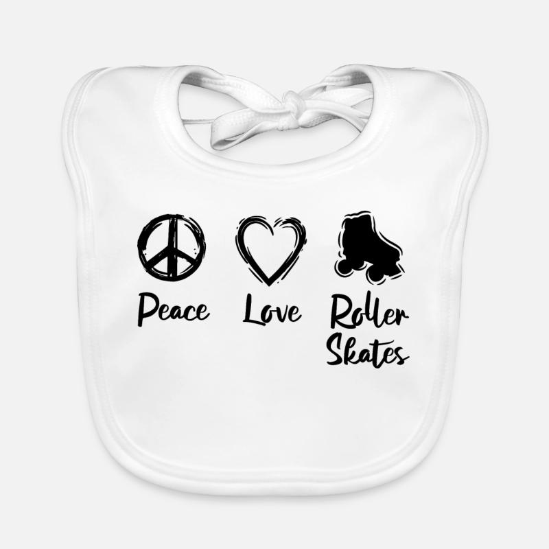 Peace Love Roller Patinage Bavoir bio Bébé