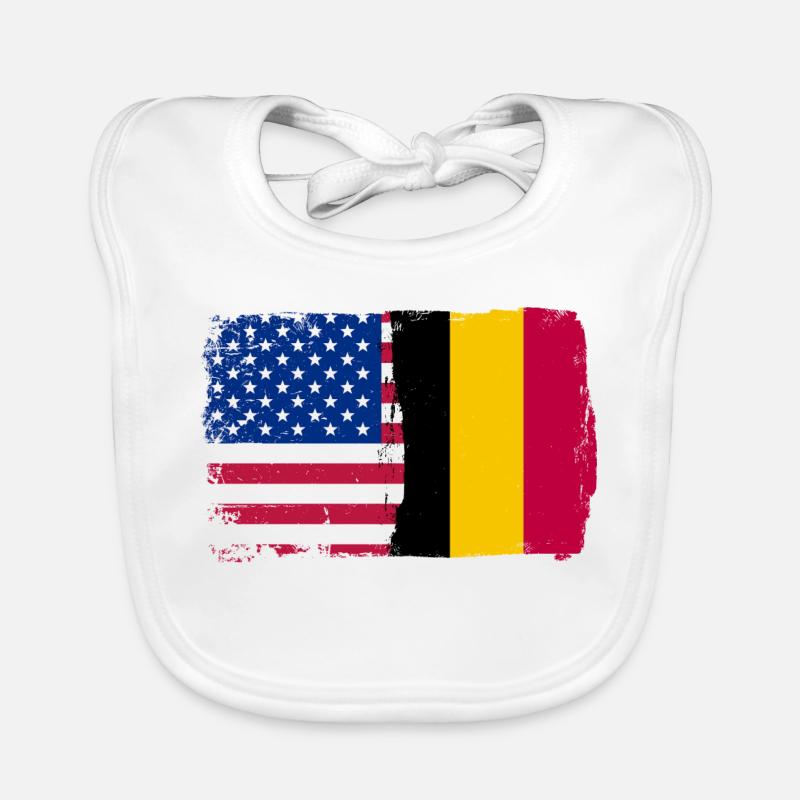 Grunge US Belgique Drapeau Split Bavoir bio Bébé