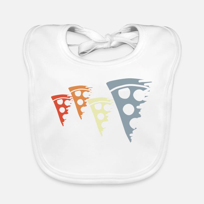 Retro Pizza Sketch Organic Baby Bibs