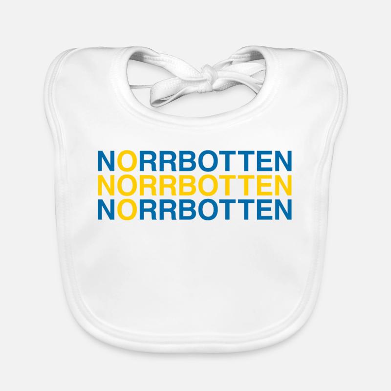 NORRBOTTEN Suède Sverige Suède Drapeau Bavoir bio Bébé