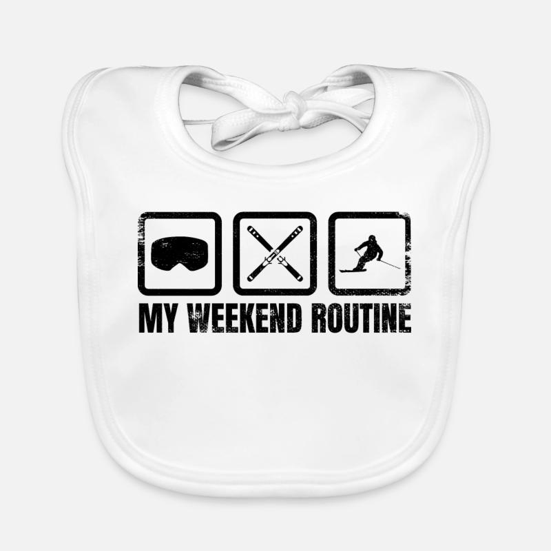 Skifahrer Wochenend Routine Baby Bio-Lätzchen