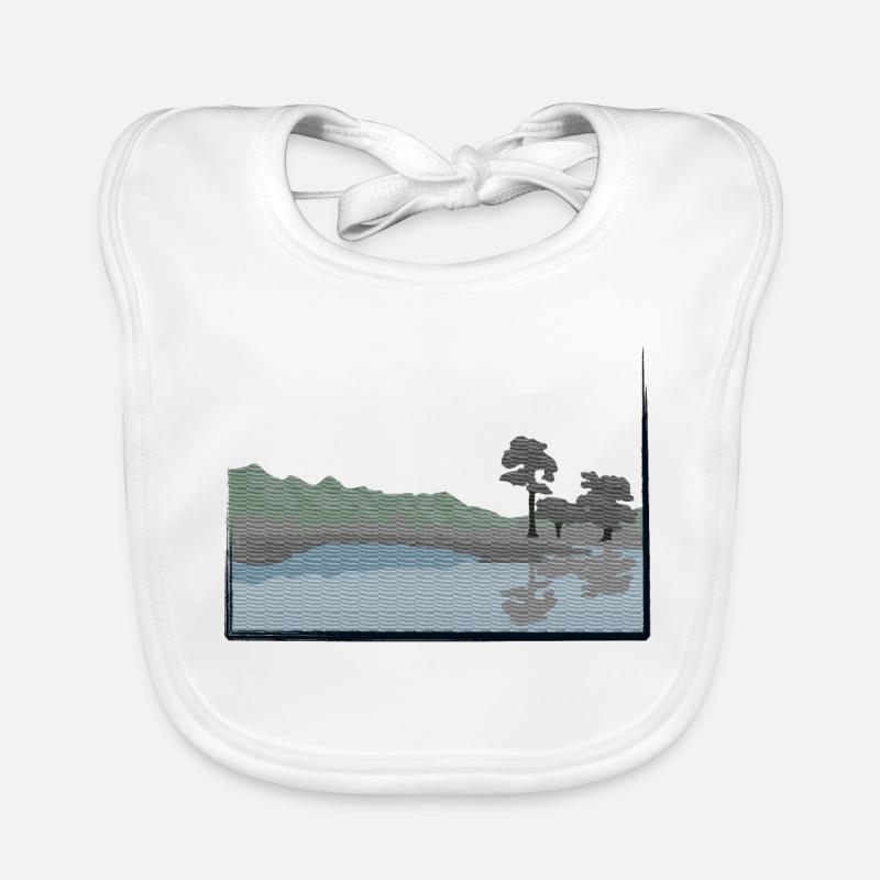 Landscape modified with lake Organic Baby Bibs