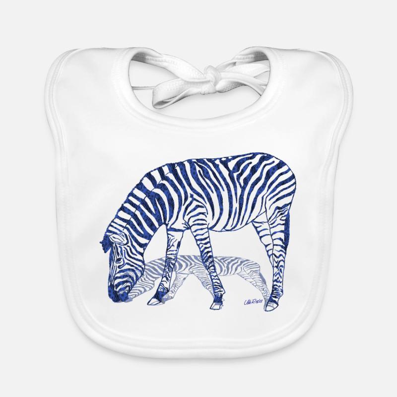Zebra mit Zebraschatten Baby Bio-Lätzchen