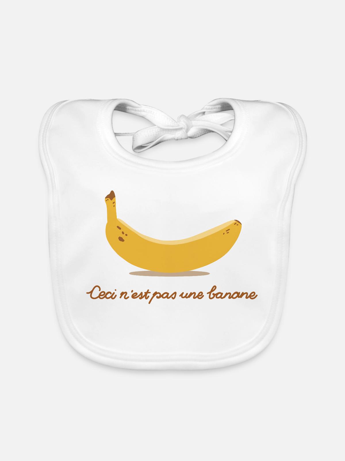 Ceci nest pas une banane - Baby Bio-Lätzchen - Weiß - Vorne