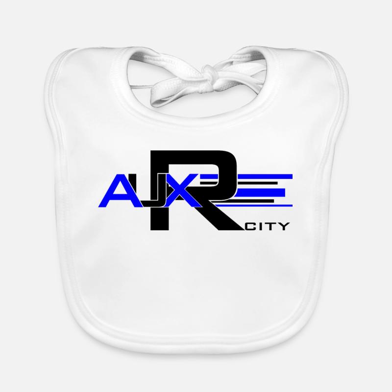 Auxerre Geometric Blue - Baby Bio-Lätzchen - Weiß