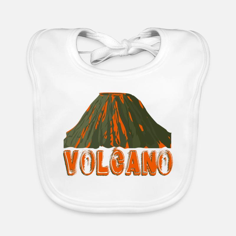 volcano mit Schrift Baby Bio-Lätzchen