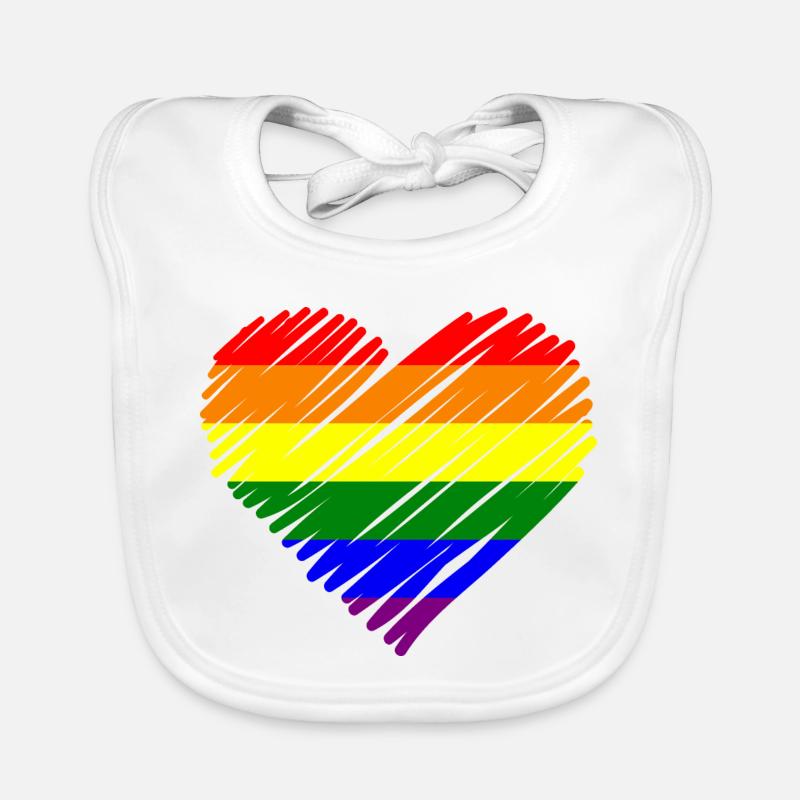 Regenbogen Pride Herz Baby Bio-Lätzchen