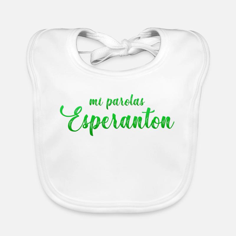 Mes parolas d’Espéranton - Bavoir bio Bébé - blanc