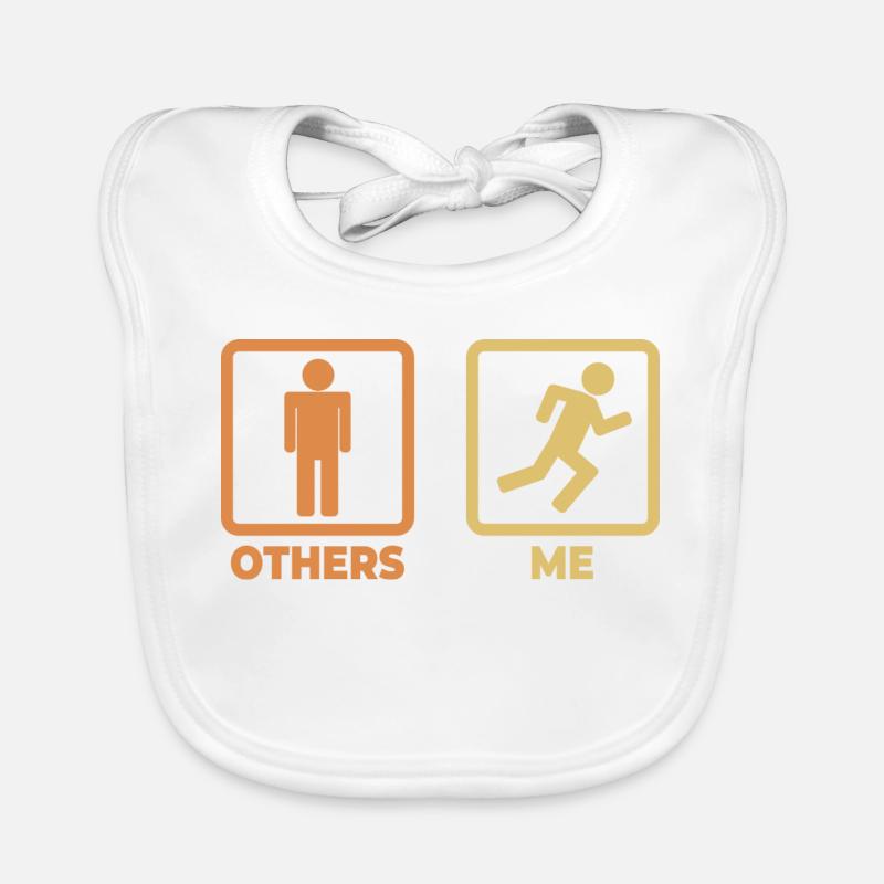 Runner stick figures Organic Baby Bibs