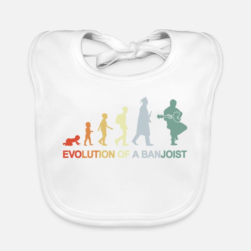 Banjo Player Evolution Organic Baby Bibs
