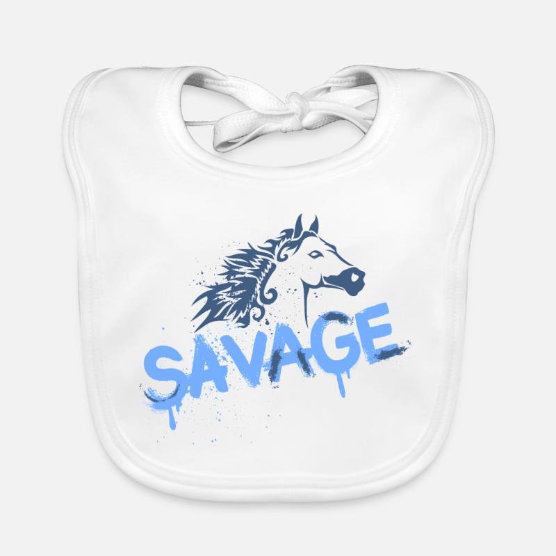 Conception de graffiti de cheval sauvage Bavoir bio Bébé