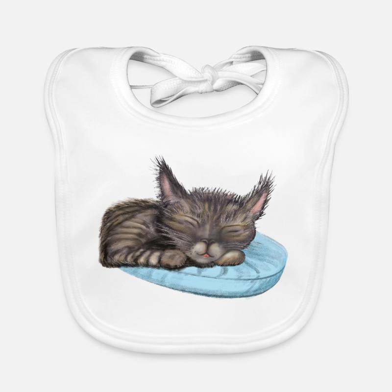 Chat endormi Bavoir bio Bébé