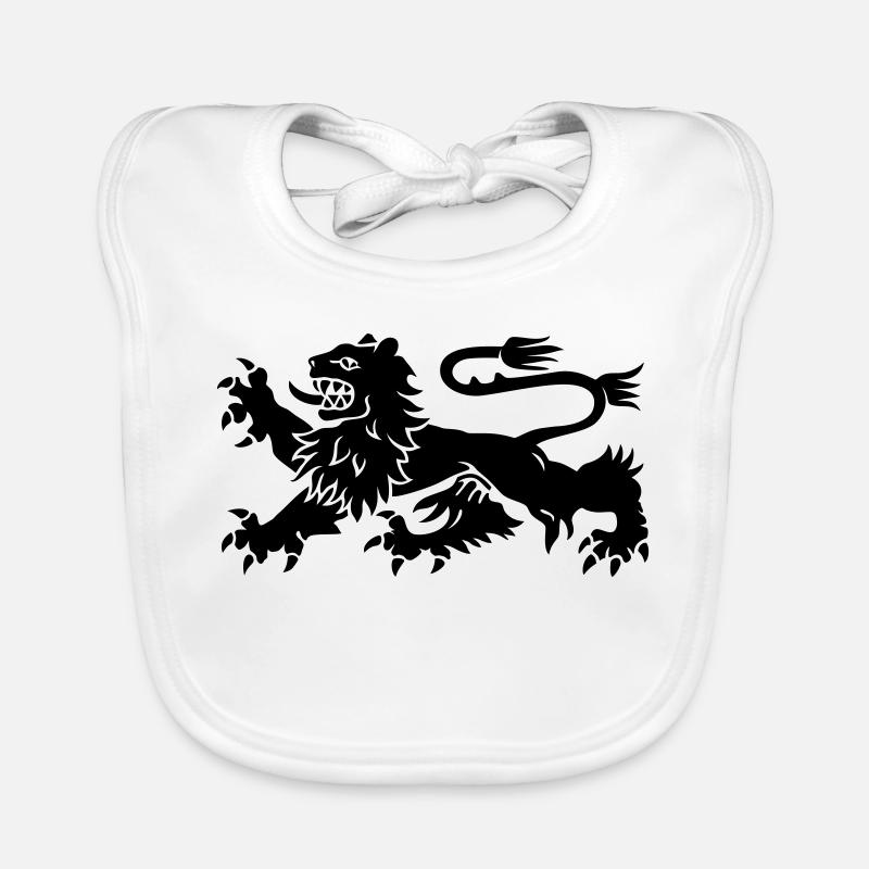 Lion - Bavoir bio Bébé - blanc