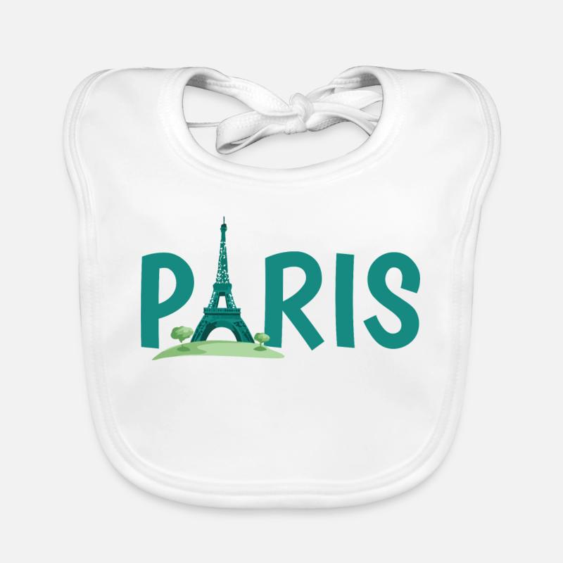 Skyline von Paris mit Eiffelturm Illustration Baby Bio-Lätzchen