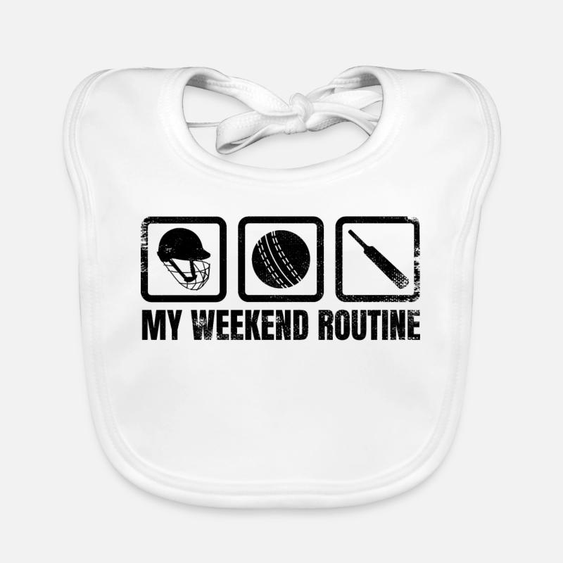 Cricket Spieler Wochenendroutine Baby Bio-Lätzchen