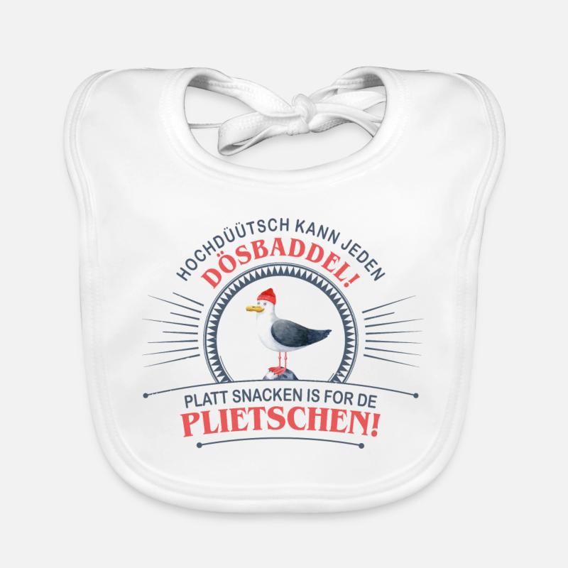 Low German because High German can be spoken by everyone Dösbaddel Organic Baby Bibs