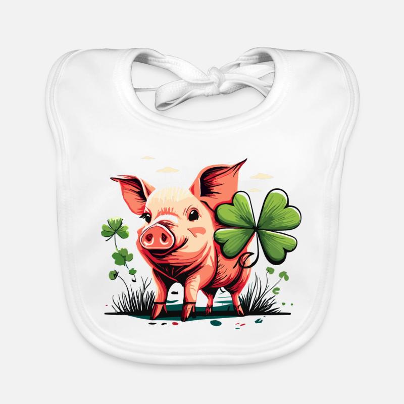 Cochon porte-bonheur Bavoir bio Bébé
