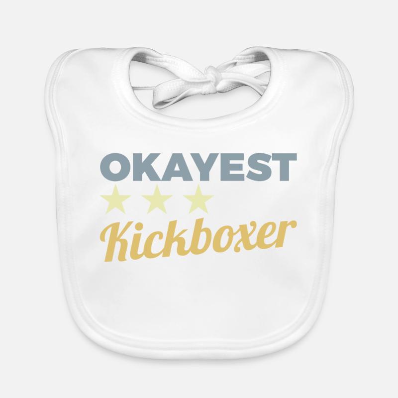 Funny Kickboxer Organic Baby Bibs