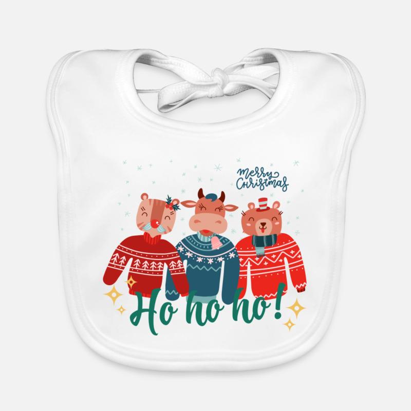 Hässlicher Weihnachtspullover - Frohe Weihnachten Baby Bio-Lätzchen