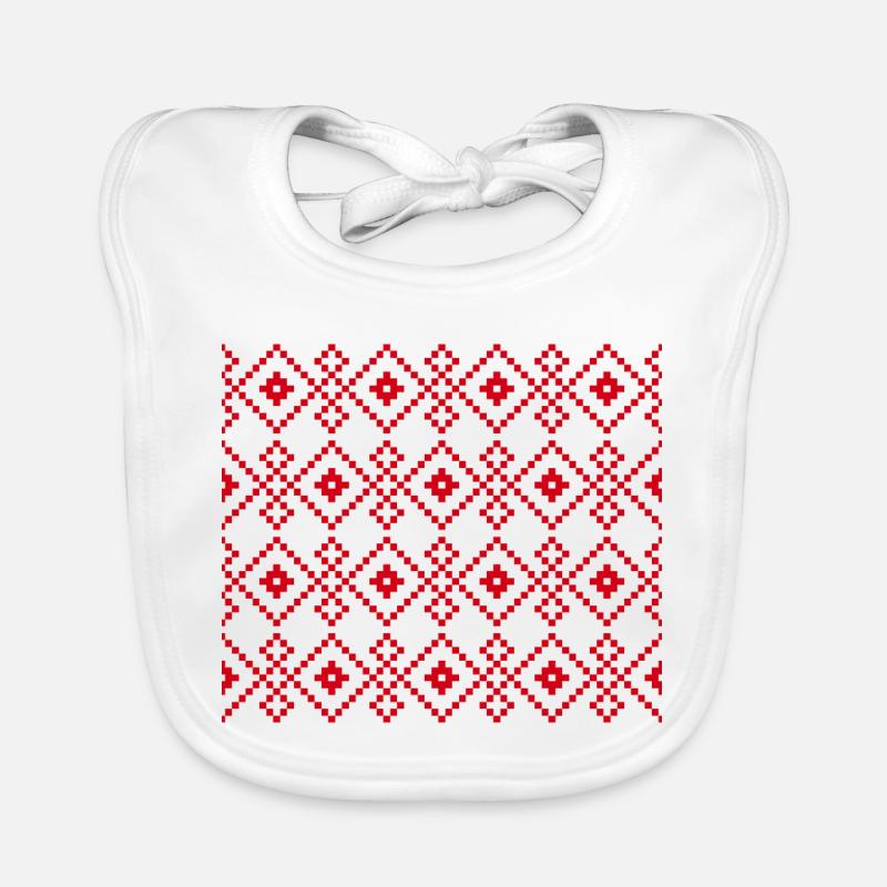 Weihnachtlicher einfarbiger Pullover (rot) Baby Bio-Lätzchen